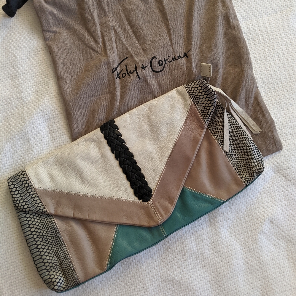 Foley + Corinna Large Leather Clutch